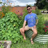 French Farms t-shirt, designed by Beth Rhodes, Blue